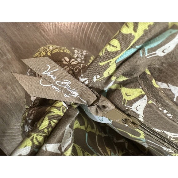 Vera Bradley Alice Sitting In A Tree Bag Blue Birds Green Brown Kiss Lock Purse - Picture 6 of 14